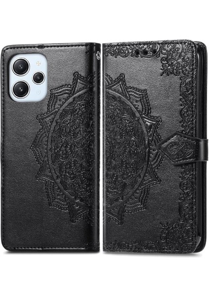 Redmi 12 Için Kılıf Deri Kılıf Darbeye Zarif Desen Basit Flip (Yurt Dışından)