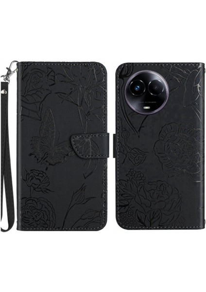 Realme 11 Için Kılıf Bilek Kayışı ile 5g Pu Deri Kapak Çevirin Darbeye (Yurt Dışından)