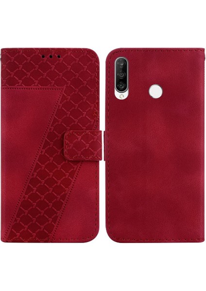 Huawei P30 Lite Için Kılıf Cüzdan Kart Yuvası Fonksiyonu Pu Deri Flip Folio (Yurt Dışından)