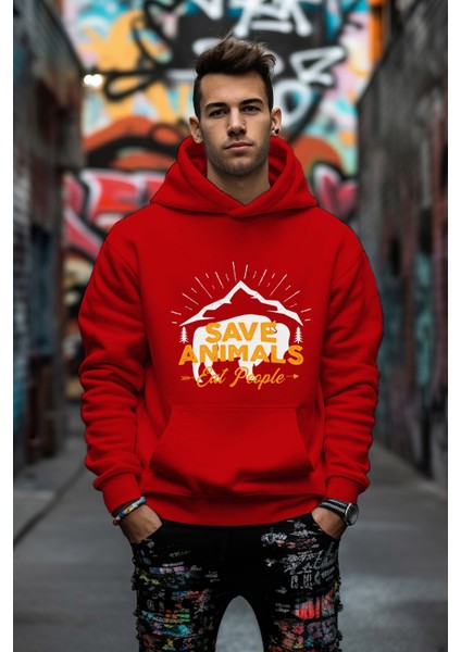 Bizonlar Dünyasında Insanlar Baskılı Rahat Kesim Oversize Sweatshirt fiyatları