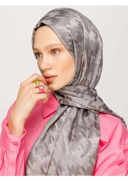 Kazayağı Desen Parlak Jakar Şal