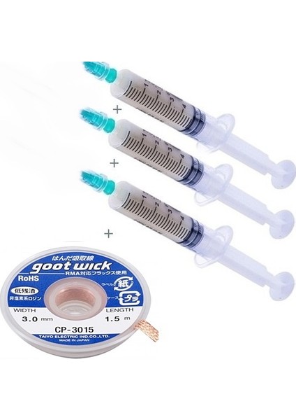 Krem Flux, Anakart Enteğre Lehim Toplama ve Yüzey Temizleme 4'lü Set x 3 mm