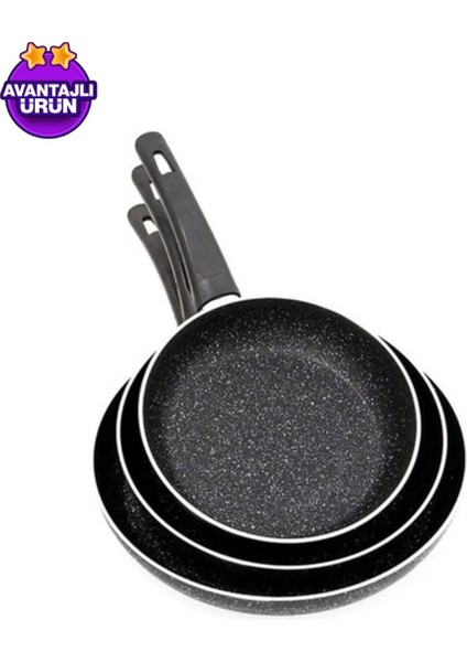 Mehtap 3'lü Granit Tava Seti 18-22-26CM