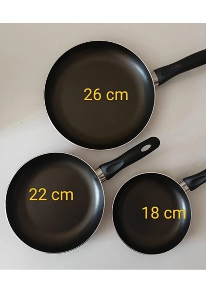 Mehtap 3'lü Granit Tava Seti 18-22-26CM
