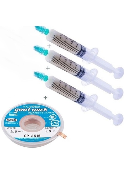 Krem Flux, Anakart Enteğre Lehim Toplama ve Yüzey Temizleme 4'lü Set x 2,5 mm