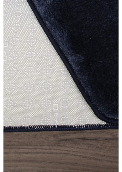 Relax Lacivert Köşeli 60X100 + 50X60 cm 2'li Pufidik Banyo Paspası Seti Kaymaz Klozet Takımı fırsatları