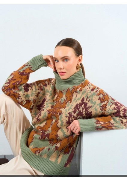 Desenli Oversize Şık Uzun Kazak modelleri