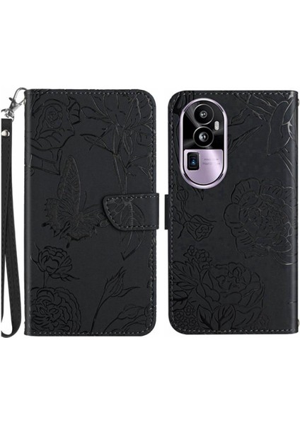 Kılıf Için Oppo Wrist 10 Pro 5g Bilek Kayışı Çiçekler ve Kelebekler Pu (Yurt Dışından)