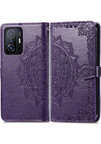 Xiaomi 11T/11T Pro Zarif Desen Deri Kılıf Darbeye (Yurt Dışından)
