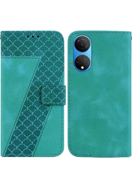 Honor X7 Kart Yuvası Fonksiyonu Için Kılıf Cüzdan Kabartmalı Desen Flip Folio Pu (Yurt Dışından)