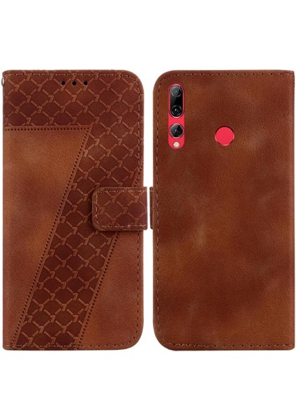 Huawei Y9 Başbakan 2019 Pu Deri Kabartmalı Desen Kart Yuvası Cüzdan (Yurt Dışından)