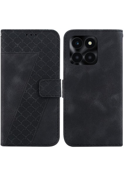 Honor X6A Kabartmalı Desen Cüzdan Pu Deri Flip Folio Kapak Için Kılıf (Yurt Dışından)