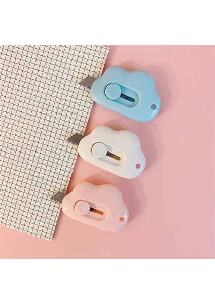 Beyaz Stil Sevimli Pembe Çakı Mini Sarma Kutusu Kağıt Zarf Kesici Maket Bıçağı Mektup Açacağı Öğrenci Sanat Malzemeleri Kawaii (Yurt Dışından) modelleri