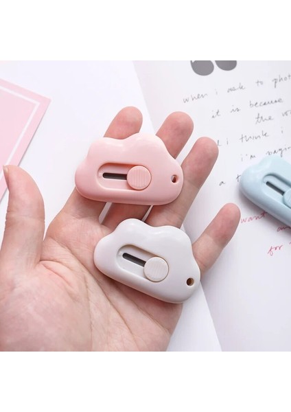 Beyaz Stil Sevimli Pembe Çakı Mini Sarma Kutusu Kağıt Zarf Kesici Maket Bıçağı Mektup Açacağı Öğrenci Sanat Malzemeleri Kawaii (Yurt Dışından) fırsatları
