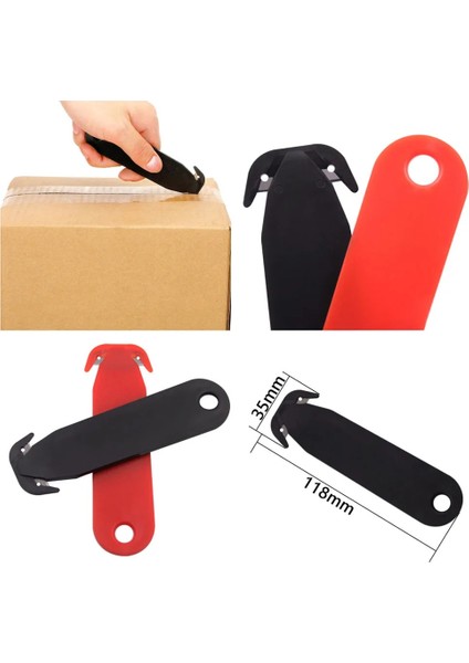 Kırmızı Stil 1 Adet Paslanmaz Çelik Güvenlik Çift Kenarlı Bıçak Emniyet Kutusu Kesici Unpacker Ev Ofis Kullanım Malzemeleri Çok Kesiciler Aracı (Yurt Dışından) fırsatları