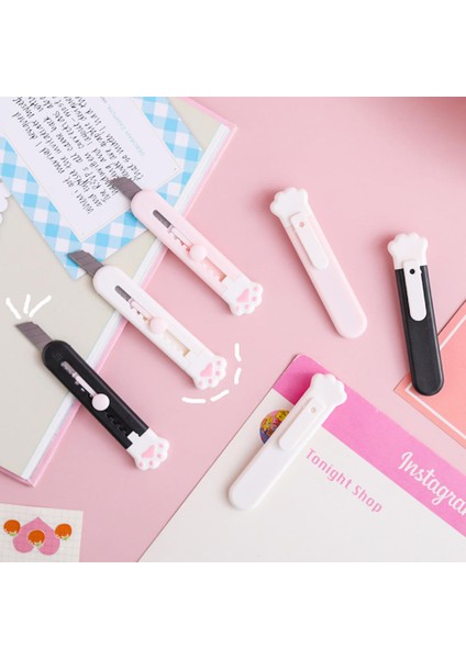 Beyaz Stil Kawaii Mini Cep Kedi Pençe Sanat Maket Bıçağı Ekspres Kutusu Kağıt Kesici Zanaat Kırtasiye Kırtasiye Sarma Doldurulabilir Bıçak (Yurt Dışından) fiyatları