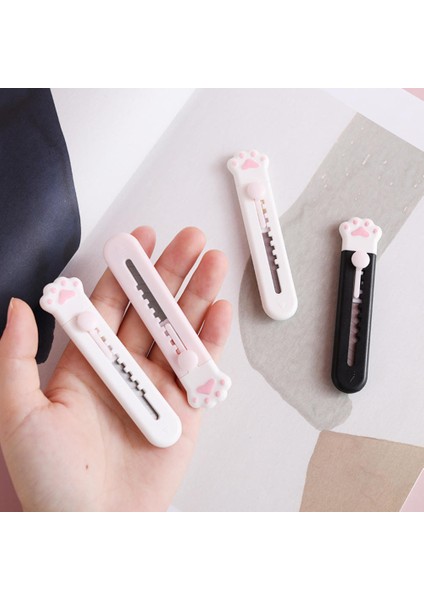 Beyaz Stil Kawaii Mini Cep Kedi Pençe Sanat Maket Bıçağı Ekspres Kutusu Kağıt Kesici Zanaat Kırtasiye Kırtasiye Sarma Doldurulabilir Bıçak (Yurt Dışından) fırsatları