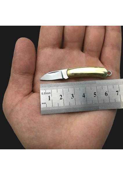 Aynalı Pirinç Yuvarlak H Stili Mektup Açacağı Kırtasiye Mini Katlanır Taşınabilir Maket Bıçağı Kağıt Kesici Nefis Küçük Balık Pirinç Paslanmaz Çelik Bıçak Ofis (Yurt Dışından)
