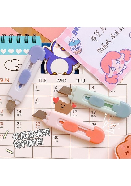 Pembe Tarzı 1 Adet Mini Mektup Açacağı Maket Bıçağı Sevimli Geri Çekilebilir Kağıt Kesici Scrapbooking Araçları Okul Ofis Için Kırtasiye (Yurt Dışından) modelleri
