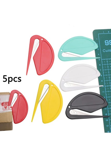Beyaz 5 Adet Tarzı 2021 Yeni Plastik Marp Mektup Açıcı Posta Zarf Açıcı Kağıt ve Korumalı Kesici Bıçak Büro Ekipmanları Için Halat Kesici (Yurt Dışından)