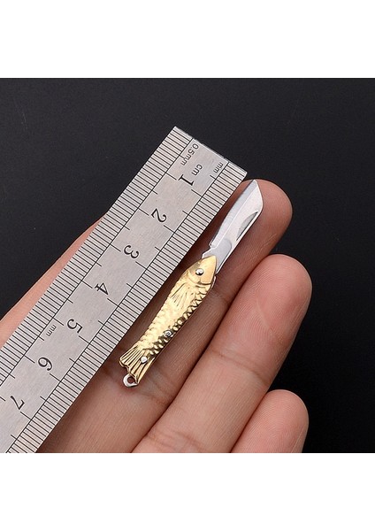 Altın Balık Tarzı Mektup Açacağı Kırtasiye Mini Katlanır Taşınabilir Maket Bıçağı Kağıt Kesici Nefis Küçük Balık Pirinç Paslanmaz Çelik Bıçak Ofis (Yurt Dışından)