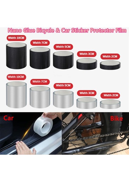 10CMX3M Stili 5d Karbon Fiber Veya Şeffaf Nano Tutkal Bisiklet ve Araba Sticker Koruyucu Film Bisiklet Çerçeve Koruyucu M Şeffaf Bant Film Aracı (Yurt Dışından) fiyatları