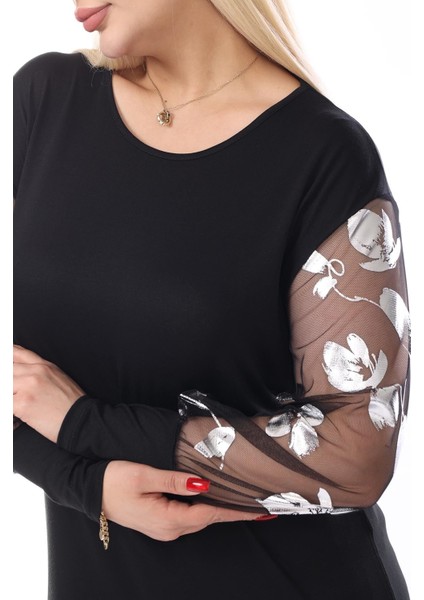 Siyah Esnek Büyük Beden Bluz 18B-2503 fırsatları