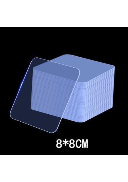 Kare 8X8CM 5 Adet Stil Nano Çift Taraflı Yapışkan Bant Şeffaf Kendinden Yapışkanlı Su Geçirmez Bant Mutfak Yapıştırıcı Banyo Duvar Kancası Düzeltme Bandı (Yurt Dışından)