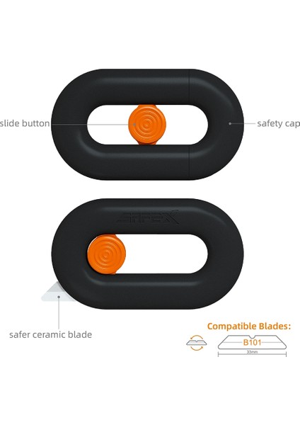 Pembe Tarzı Safex Mini Kutu Kesici, Seramik Bıçaklı Emniyetli Kesici, Karton, Karton ve Kutular Için Seramik Kutu Açıcı Anahtarlık, Dahili Magne (Yurt Dışından) modelleri