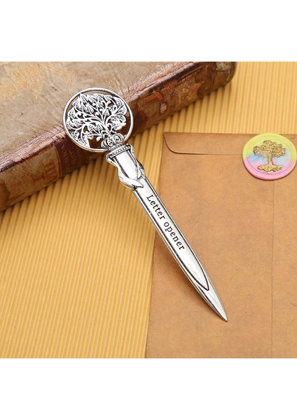Bir Stil Avrupa Tarzı Retro Desen Metal Mektup Açacağı Cila ile Mühürlenmiş Zarflar Için Mum Mektup Açılış Posta Açacağı Karton Kesme (Yurt Dışından)
