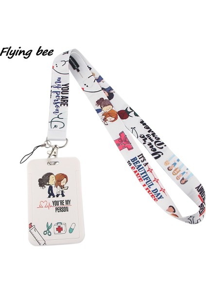 No.3 Tarzı Flyingbee Grey'in Anatomisi Moda Boyunluklar Otobüs Kimliği Adı Hemşire Doktor Bilim Adamı Profesör Için Çalışma Kartı Tutacağı (Yurt Dışından)