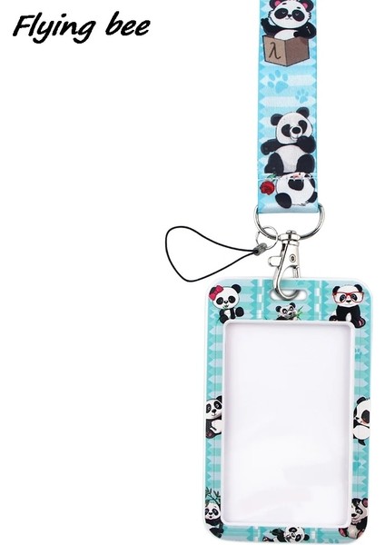 No.7 Tarzı Flyingbee Panda Kedi Inek Boyun Askısı Ipi Tuşları Kımlık Kartı Spor Salonu Telefon Askıları USB Rozet Tutucu Dıy Asmak Halat Kement Kordon (Yurt Dışından)