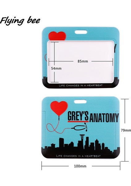 No.13 Tarzı Flyingbee Grey'in Anatomisi Moda Boyunluklar Otobüs Kimliği Adı Hemşire Doktor Bilim Adamı Profesör Için Çalışma Kartı Tutacağı (Yurt Dışından)