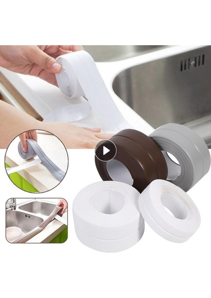 320X2.2CM Beyaz Stil 3.2m * cm Sızdırmazlık Şeridi Kendinden Yapışkanlı Küflenmez Kalafat Tamir Bandı Pvc Su Geçirmez Duvar Sticker Mutfak Banyo Duvar Lavabo (Yurt Dışından) fiyatları