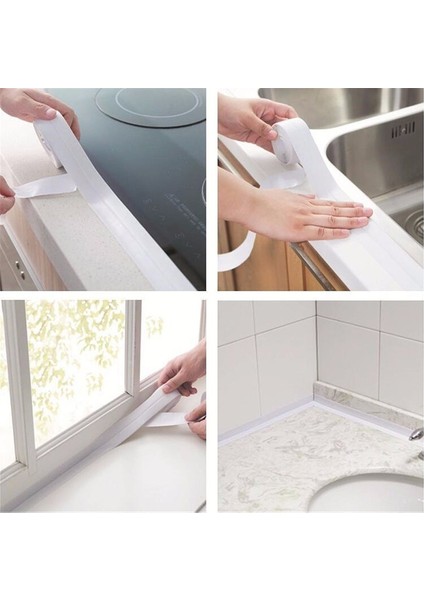320X2.2CM Gri Stil 3.2m * cm Sızdırmazlık Şeridi Kendinden Yapışkanlı Küflenmez Kalafat Tamir Bandı Pvc Su Geçirmez Duvar Sticker Mutfak Banyo Duvar Lavabo (Yurt Dışından) fırsatları
