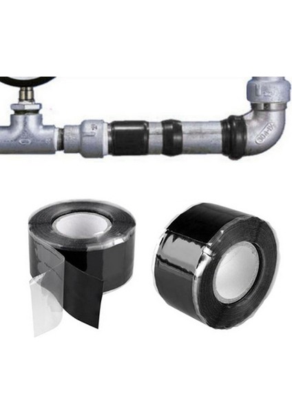 1 Adet Stil Gösterildiği Gibi 1.5m Su Geçirmez Silikon Performans Onarım Bandı Kendinden Yapışkanlı Güçlü Siyah Kauçuk Silikon Yapıştırma Bandı Kendinden Eriyen Tel Bant (Yurt Dışından)