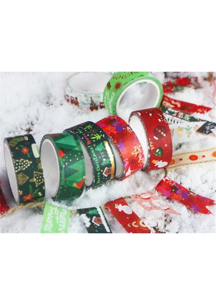 Beyaz Stil 10 Rulo Noel Desen Washi Bant Inç Geniş Noel Dekoratif Kağıt Bant Dıy Maskeleme El Sanatları Bant Yapışkan Christm (Yurt Dışından) indirimleri