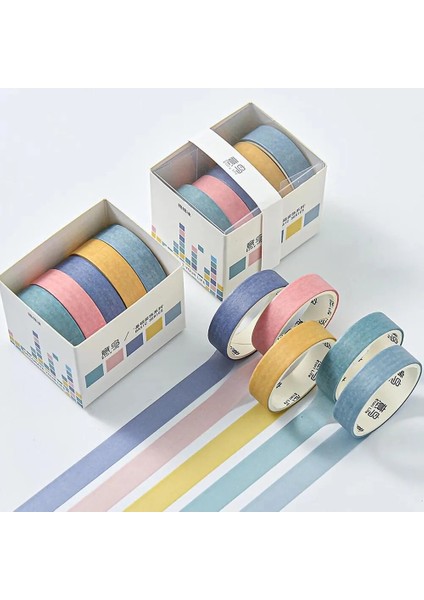 Şanslı Gün Stili Olor Çizgi Doku Washi Bant Seti Yapışkan Maskeleme Kağıt Bant Dıy Ofis Kırtasiye Malzemeleri Dekorasyon Scrapbooking (Yurt Dışından)