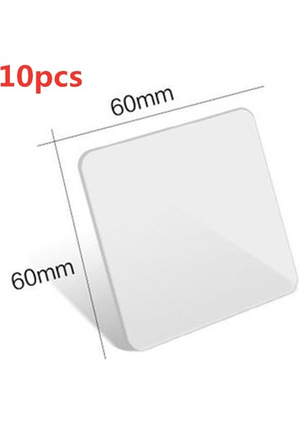 Kare 60X60MM 10 Adet Stil Güçlü Işaretsiz Etiket Fotoğraf Duvar Yardımcı Çift Taraflı Bekleyen Sabit Iki Taraflı Banyo Su Geçirmez Viskon Bant (Yurt Dışından)
