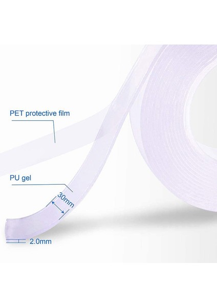 2mm Kalın 3CMX3METRE Stili Daha Kalın Nano Kendinden Yapışkanlı Bant M Posterler Duvar Goblen Dekor Için Çift Taraflı Traceless Silikon Yapışkan Şeffaf Bantlar (Yurt Dışından) modelleri