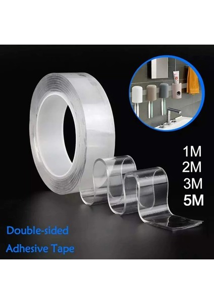 1mm Kalın 2CMX5METRE Stili Nano Kendinden Yapışkanlı Bant M Çift Taraflı Traceless Kullanılabilir Silikon Yapışkanlı Şeffaf Bantlar Duvar Halısı Araba Dekoru 2cm (Yurt Dışından) modelleri