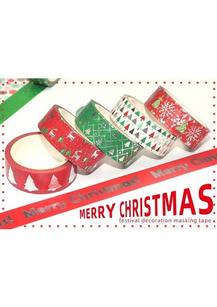Beyaz Stil Noel Washi Bant Seti 12 Rolls Goldsilver Folyo Maskeleme Bandı Dekoratif Sanatlar, Dıy El Sanatları, Bullet Journal Malzemeleri, Planne (Yurt Dışından) fırsatları