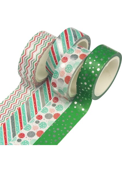Beyaz Stil Noel Washi Bant Seti 12 Rolls Goldsilver Folyo Maskeleme Bandı Dekoratif Sanatlar, Dıy El Sanatları, Bullet Journal Malzemeleri, Planne (Yurt Dışından) indirimleri