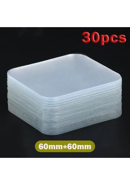 30 Adet Stil Çift Taraflı Bant Süper Yapışkan Pvc Nano Şeffaf Iz Yok Akrilik Yeniden Kullanılabilir Su Geçirmez Yapıştırıcı Bekleyen Sabit Ev Gereçleri (Yurt Dışından)