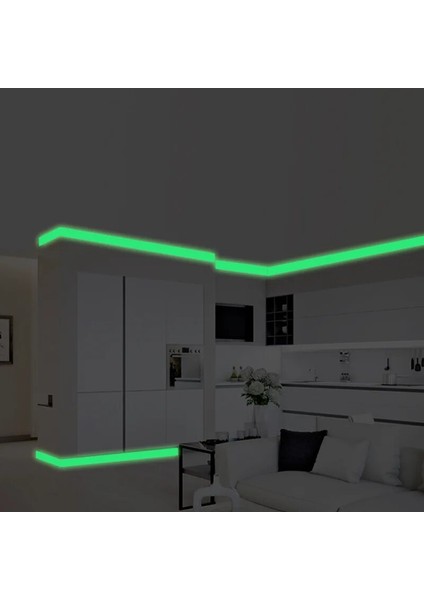 2.5CMX5M Stili Aydınlık Bant Süpürgelik Duvar Sticker Oturma Odası Yatak Odası Çevre Dostu Ev Dekorasyon Çıkartması Karanlıkta Glow Dıy Şerit Çıkartmalar (Yurt Dışından)