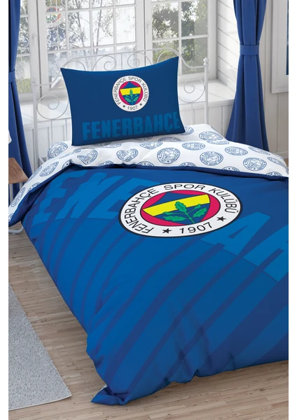 Fenerbahçe Lacivert Logo Tek Kişilik  Pamuk Lisanslı Nevresim Takımı