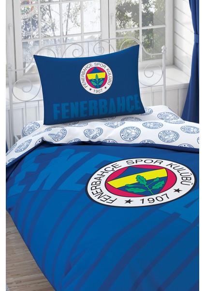 Fenerbahçe Lacivert Logo Tek Kişilik  Pamuk Lisanslı Nevresim Takımı