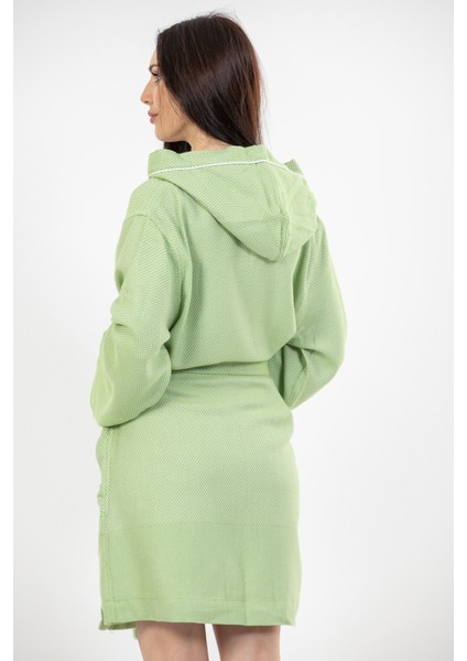 Tokyo Açık Yeşil Comfy Crisscross Kapşonlu Bambu Peştamal Kadın Bornoz/Sabahlık L - XL fırsatları