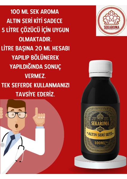 Sek Aroma Altın Seri Anason Yağı-Hazır Karışım Altın Seri Rakı Kiti 100 ML (5 Litreye Uyumlu)+Test Kiti Hediyeli