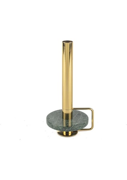 Yeşil Mermerli Gold Mumluk 11X10X23CM
